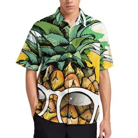 AILLOSA TH-304 Aloha Hawaii 3D Desen Kısa Kollu Erkek Gömlek