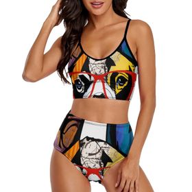 AILLOSA TH-305 Geniş Omuz Askılı Üçgen Bikini Üstü Alçak Bel İki Parça Kadın Bikini Seti