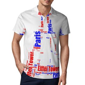 AILLOSA TH-306 3D Baskılı Desen Kısa Kollu Polo Yaka Erkek T-shirt