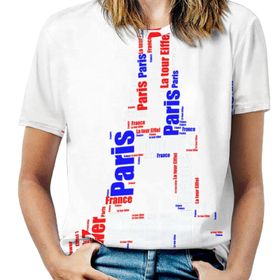 AILLOSA TH-306 Tamamı Baskılı Kısa Kollu Yuvarlak Yaka Kadın T-shirt