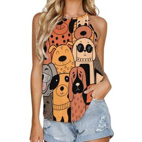 AILLOSA TH-307 Yuvarlak Yaka Kolsuz Kadın T-shirt
