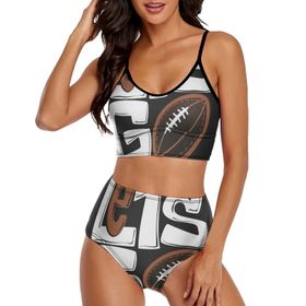 AILLOSA TH-321 Geniş Omuz Askılı Üçgen Bikini Üstü Alçak Bel İki Parça Kadın Bikini Seti