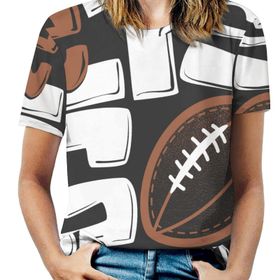 AILLOSA TH-321 Tamamı Baskılı Kısa Kollu Yuvarlak Yaka Kadın T-shirt