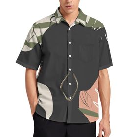 AILLOSA TH-323 Aloha Hawaii 3D Desen Kısa Kollu Erkek Gömlek