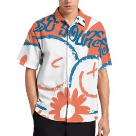 AILLOSA TH-326 Aloha Hawaii 3D Desen Kısa Kollu Erkek Gömlek