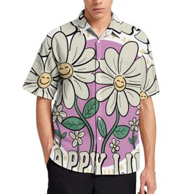 AILLOSA TH-327 Aloha Hawaii 3D Desen Kısa Kollu Erkek Gömlek