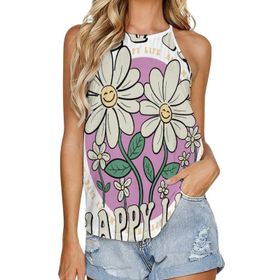 AILLOSA TH-327 Yuvarlak Yaka Kolsuz Kadın T-shirt