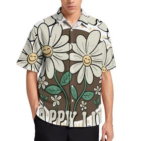 AILLOSA TH-328 Aloha Hawaii 3D Desen Kısa Kollu Erkek Gömlek