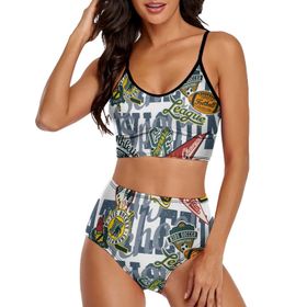 AILLOSA TH-332 Geniş Omuz Askılı Üçgen Bikini Üstü Alçak Bel İki Parça Kadın Bikini Seti