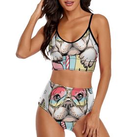 AILLOSA TH-333 Geniş Omuz Askılı Üçgen Bikini Üstü Alçak Bel İki Parça Kadın Bikini Seti