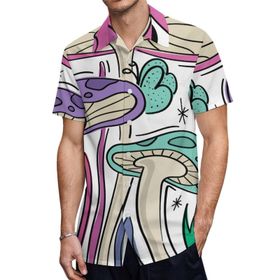 AILLOSA TH-334 Aloha Hawaii 3D Desen Kısa Kollu Erkek Gömlek