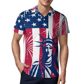 AILLOSA TH-338 3D Baskılı Desen Kısa Kollu Polo Yaka Erkek T-shirt