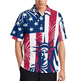AILLOSA TH-338 Aloha Hawaii 3D Desen Kısa Kollu Erkek Gömlek