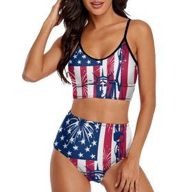 AILLOSA TH-338 Geniş Omuz Askılı Üçgen Bikini Üstü Alçak Bel İki Parça Kadın Bikini Seti