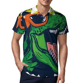 AILLOSA TH-339 3D Baskılı Desen Kısa Kollu Polo Yaka Erkek T-shirt