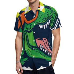 AILLOSA TH-339 Aloha Hawaii 3D Desen Kısa Kollu Erkek Gömlek