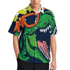 AILLOSA TH-339 Aloha Hawaii 3D Desen Kısa Kollu Erkek Gömlek