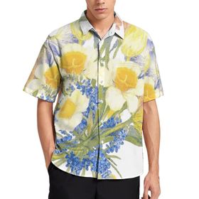 AILLOSA TH-35 Aloha Hawaii 3D Desen Kısa Kollu Erkek Gömlek