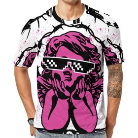 AILLOSA TH-352 Baskılı Desenli Kısa Kollu Unisex T-shirt