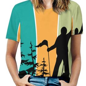 AILLOSA TH-354 Tamamı Baskılı Kısa Kollu Yuvarlak Yaka Kadın T-shirt