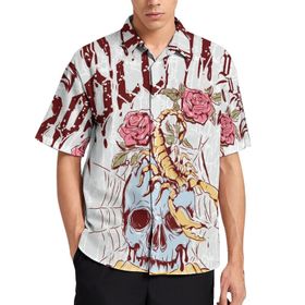 AILLOSA TH-356 Aloha Hawaii 3D Desen Kısa Kollu Erkek Gömlek