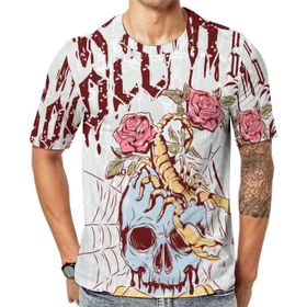 AILLOSA TH-356 Baskılı Desenli Kısa Kollu Unisex T-shirt
