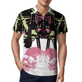 AILLOSA TH-358 3D Baskılı Desen Kısa Kollu Polo Yaka Erkek T-shirt
