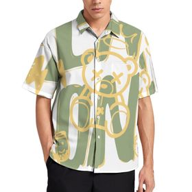 AILLOSA TH-361 Aloha Hawaii 3D Desen Kısa Kollu Erkek Gömlek