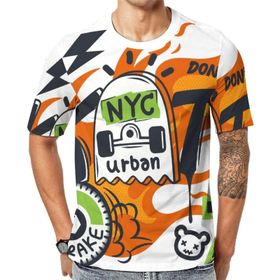 AILLOSA TH-362 Baskılı Desenli Kısa Kollu Unisex T-shirt