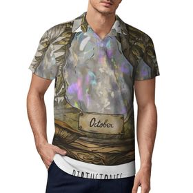 AILLOSA TH-367 3D Baskılı Desen Kısa Kollu Polo Yaka Erkek T-shirt