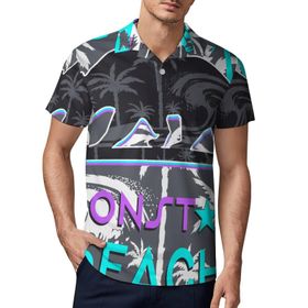 AILLOSA TH-369 3D Baskılı Desen Kısa Kollu Polo Yaka Erkek T-shirt