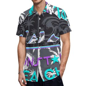 AILLOSA TH-369 Aloha Hawaii 3D Desen Kısa Kollu Erkek Gömlek