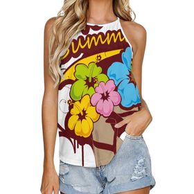 AILLOSA TH-373 Yuvarlak Yaka Kolsuz Kadın T-shirt