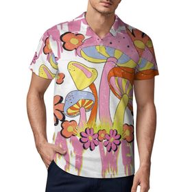 AILLOSA TH-381 3D Baskılı Desen Kısa Kollu Polo Yaka Erkek T-shirt