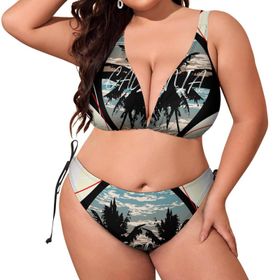 AILLOSA TH-382 Dolgulu İki Parça Büyük Beden Kadın Bikini Seti