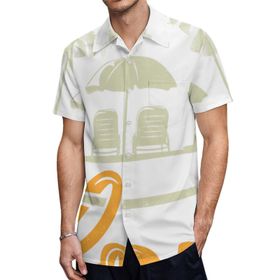 AILLOSA TH-386 Aloha Hawaii 3D Desen Kısa Kollu Erkek Gömlek