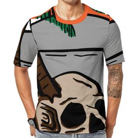 AILLOSA Th-387 Baskılı Desenli Kısa Kollu Unisex T-shirt