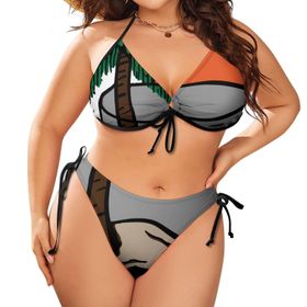 AILLOSA TH-387 Karın Kontrolü İki Parça Büyük Beden Kadın Bikini Seti