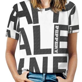 AILLOSA TH-39 Tamamı Baskılı Kısa Kollu Yuvarlak Yaka Kadın T-shirt