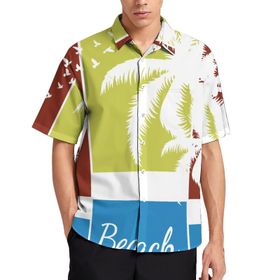 AILLOSA TH-390 Aloha Hawaii 3D Desen Kısa Kollu Erkek Gömlek