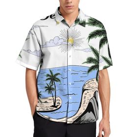 AILLOSA TH-394 Aloha Hawaii 3D Desen Kısa Kollu Erkek Gömlek