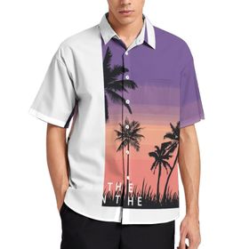 AILLOSA TH-397 Aloha Hawaii 3D Desen Kısa Kollu Erkek Gömlek