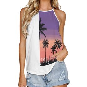 AILLOSA TH-397 Yuvarlak Yaka Kolsuz Kadın T-shirt
