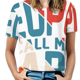 AILLOSA TH-402 Tamamı Baskılı Kısa Kollu Yuvarlak Yaka Kadın T-shirt