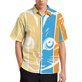 AILLOSA TH-404 Aloha Hawaii 3D Desen Kısa Kollu Erkek Gömlek