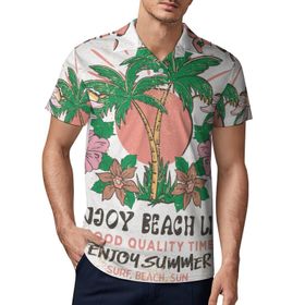 AILLOSA TH-407 3D Baskılı Desen Kısa Kollu Polo Yaka Erkek T-shirt
