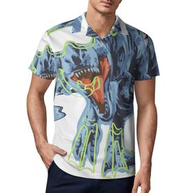 AILLOSA TH-409 3D Baskılı Desen Kısa Kollu Polo Yaka Erkek T-shirt