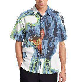 AILLOSA TH-409 Aloha Hawaii 3D Desen Kısa Kollu Erkek Gömlek