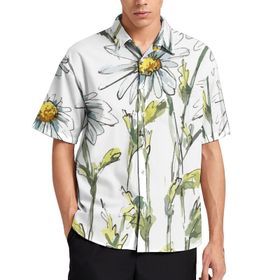 AILLOSA TH-414 Aloha Hawaii 3D Desen Kısa Kollu Erkek Gömlek