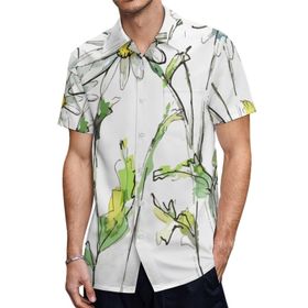 AILLOSA TH-415 Aloha Hawaii 3D Desen Kısa Kollu Erkek Gömlek